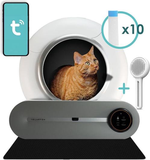Velaryon Zelfreinigende kattenbak 65L inhoud met App en Led, Dieren en Toebehoren, Katten-accessoires, Gebruikt, Ophalen of Verzenden