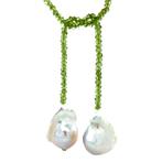 Peridoot collier met parel, Sieraden, Tassen en Uiterlijk, Kettingen, Ophalen of Verzenden, Nieuw