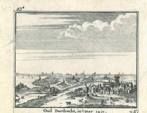 Zicht op Dordrecht, Antiek en Kunst, Kunst | Etsen en Gravures