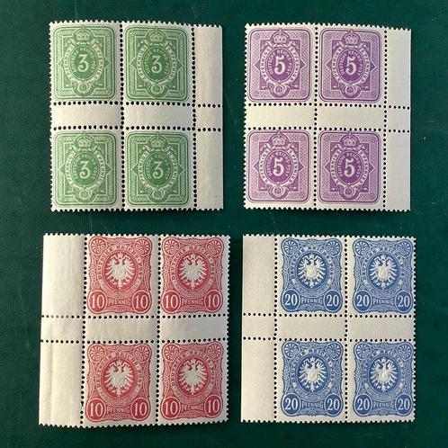 Duitse Rijk 1880 - Pfenning ingesteld in blok van 4 met, Postzegels en Munten, Postzegels | Europa | Duitsland