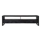 Tv-meubel Mangohout Britt 220 Zwart, Verzenden, Nieuw, 200 cm of meer, Minder dan 100 cm