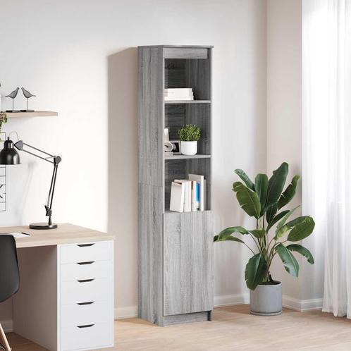 vidaXL buffetkast 37,5x35x180 cm spaanplaat grijs sonoma, Huis en Inrichting, Kasten | Buffetkasten, Nieuw, Overige houtsoorten