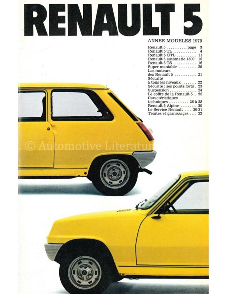 1979 RENAULT 5 BROCHURE FRANS, Boeken, Auto's | Folders en Tijdschriften, Renault