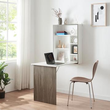 Klaptafel Greve voor wandmontage 80x62x16 cm wit en houtkleu beschikbaar voor biedingen