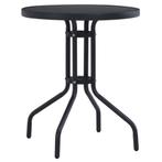 vidaXL Tuintafel 60 cm staal en glas zwart, Verzenden, Nieuw, Metaal