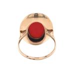 Gouden vintage ring met bloedkoraal 14 kt, Sieraden, Tassen en Uiterlijk, Ringen, Ophalen of Verzenden, Nieuw