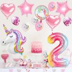 2e Verjaardag Ballon Unicorn - Opblaasbare Unicorn - 2e, Hobby en Vrije tijd, Feestartikelen, Nieuw, Verzenden