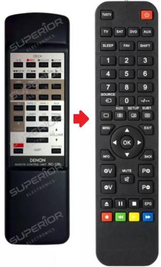 Alternatieve Denon RC-176 afstandsbediening, Audio, Tv en Foto, Afstandsbedieningen, Verzenden