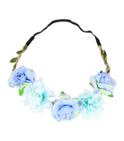 Haarband Bloemen Duo Blauw, Sieraden, Tassen en Uiterlijk, Uiterlijk | Haarverzorging, Verzenden