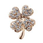 Fako Bijoux® - Broche - Klavertje Vier - Kristal - 20x25mm -, Sieraden, Tassen en Uiterlijk, Broches, Verzenden, Nieuw