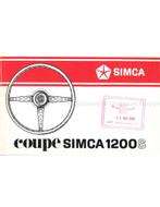 1969 SIMCA 1200 S COUPE INSTRUCTIEBOEKJE