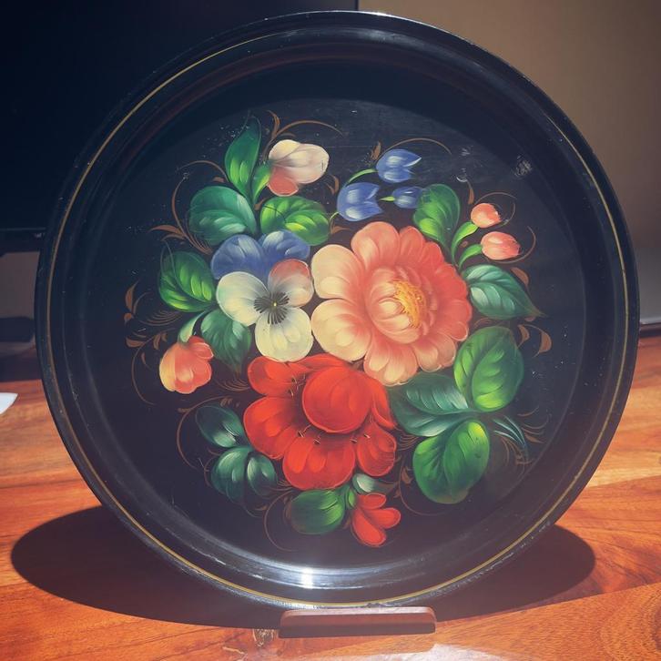 Russisch Zhostovo dienblad jaren 60 - HANDbeschilderd, Antiek en Kunst, Antiek | Keukenbenodigdheden, Ophalen of Verzenden