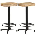 vidaXL Barkrukken 2 st 66 cm massief mangohout, Huis en Inrichting, Barkrukken, Verzenden, Nieuw