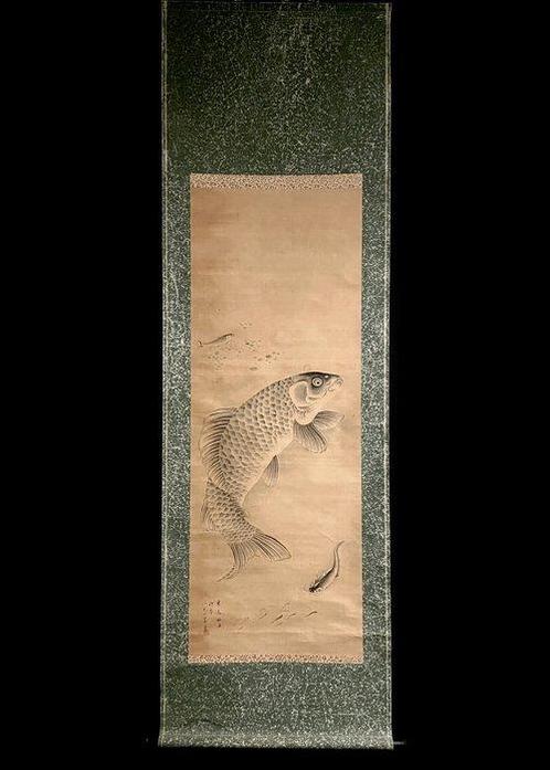 Japanese Koi Carps ()/ Edo periods original hand, Antiek en Kunst, Antiek | Overige Antiek