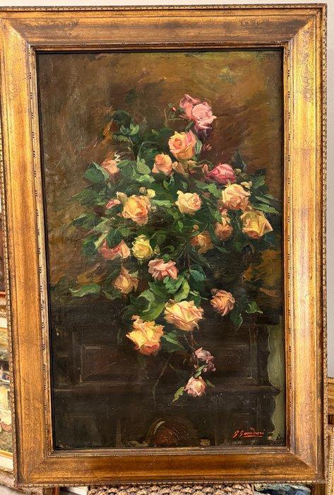 Giuseppe Gaudenzi (1865-1941) - Rose, Antiek en Kunst, Kunst | Schilderijen | Klassiek