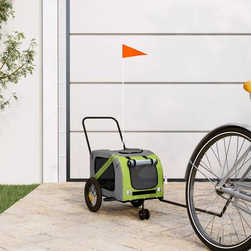 vidaXL Hondenfietstrailer oxford stof en ijzer groen en, Dieren en Toebehoren, Overige Dieren-accessoires, Nieuw, Verzenden