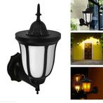 Solarlamp wandlamp Pieck met vlameffect en schemersensor, Kunststof, Verzenden, Minder dan 50 watt, Overige typen