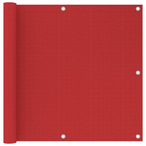 vidaXL Balkonscherm 90x600 cm HDPE rood, Tuin en Terras, Zonneschermen, Nieuw, Verzenden