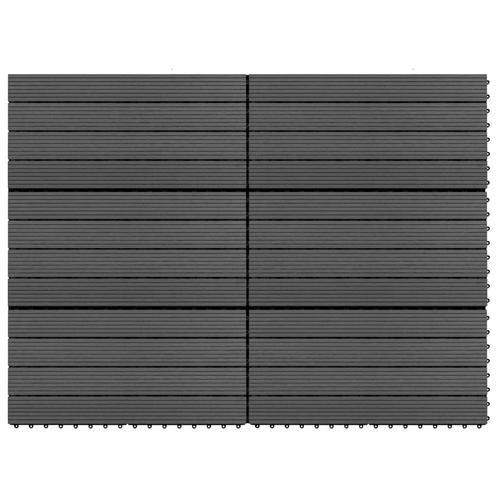 vidaXL Terrastegels 6 st 60x30 cm 1,08 m² HKC zwart, Doe-het-zelf en Verbouw, Vloerdelen en Plavuizen, Nieuw, Verzenden