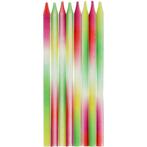 Gekleurde Kaarsen Neon 8st, Nieuw, Verzenden