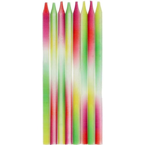 Gekleurde Kaarsen Neon 8st, Hobby en Vrije tijd, Feestartikelen, Nieuw, Verzenden