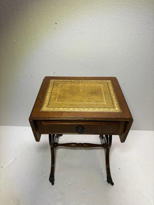 Bijzettafel - Mahoniehouten Uitklapbare Bijzettafel met, Antiek en Kunst, Curiosa en Brocante