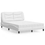 vidaXL Bed met matras kunstleer wit 140x190 cm, Overige materialen, Verzenden, Wit, Nieuw