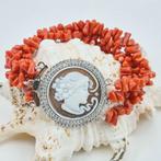 Bloedkoraal - Zilver - Armband - Rood koraal en camee