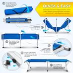 Veldbed - 1 Persoons - Kampeerbed - Stretcher - Blauw - TRES, Verzenden, Zo goed als nieuw