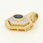 Hanger - 18 karaat Geel goud Saffier - Diamant