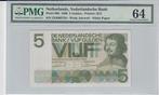 1966 Netherlands P 90b 5 Gulden Pmg 64, Postzegels en Munten, Bankbiljetten | Europa | Niet-Eurobiljetten, Verzenden