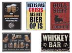 Metalen wandbord reclamebord tekstbord bier drank bar café, Ophalen of Verzenden, Nieuw