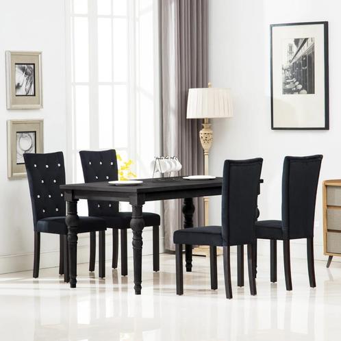 vidaXL Eetkamerstoelen 4 st fluweel zwart, Huis en Inrichting, Stoelen, Zwart, Nieuw, Verzenden