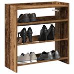 vidaXL Schoenenrek 60x25x62 cm bewerkt hout oud houtkleurig, Verzenden, Nieuw