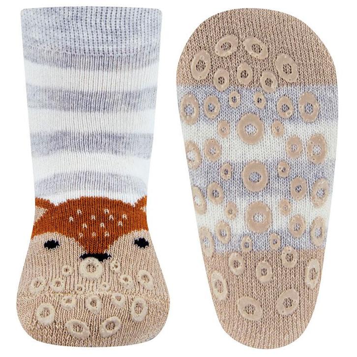 Antislipsokken Ewers - Lila & Creme & Beige met Vosje - Nopj, Kinderen en Baby's, Babykleding | Schoentjes en Sokjes, Meisje, Nieuw