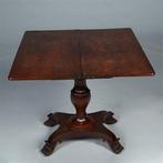 Mahonie Wandtafel uitklapbaar tot vierkante theetafel of spe, Antiek en Kunst, Ophalen of Verzenden