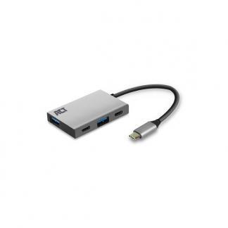 USB C hub | ACT (USB C naar 2 x USB C en 2 x USB A), Computers en Software, Pc- en Netwerkkabels, Nieuw, Verzenden