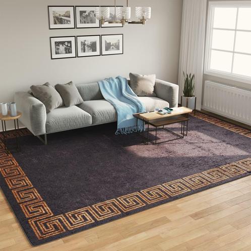 vidaXL Vloerkleed wasbaar anti-slip 400x300 cm zwart en, Huis en Inrichting, Stoffering | Tapijten en Kleden, Zwart, Nieuw, Verzenden