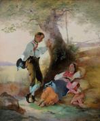 Eduard Swoboda (1814-1902) - Family idyll, Antiek en Kunst