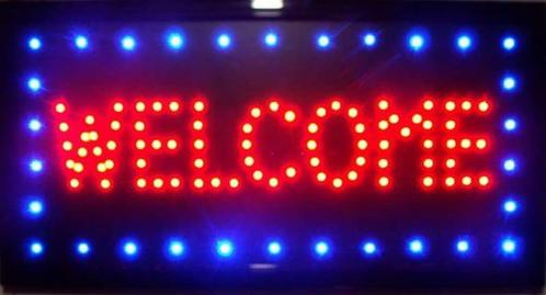 OPEN welkom lamp LED verlichting reclame bord lichtbak #G, Zakelijke goederen, Horeca | Meubilair en Inrichting, Verzenden