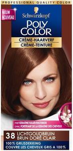 SCHWARZKOPF POLY COLOR CRÈME-HAARVERF 38 LICHTGOUDBRUIN PA.., Verzenden, Nieuw