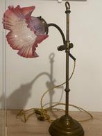 Tafellamp - Glas, Messing - messing bureau lamp, Antiek en Kunst, Curiosa en Brocante