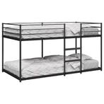 vidaXL Stapelbed zonder matras 90x200 cm staal zwart, Huis en Inrichting, Slaapkamer | Bedden, 90 cm, Eenpersoons, Verzenden, Zwart