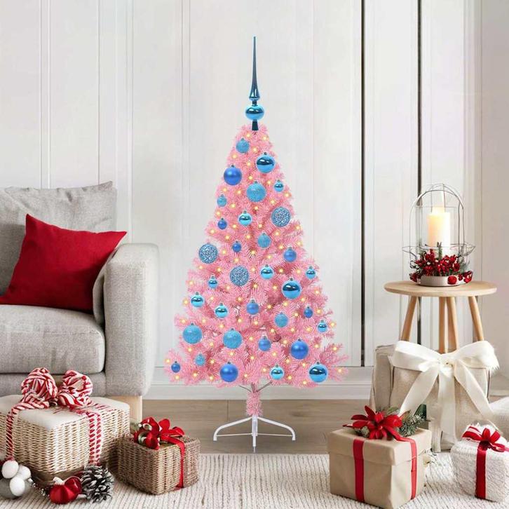 vidaXL Kunstmatig Voorverlicht Kerstboom met 150 LED Roze, Diversen, Kerst, Nieuw, Verzenden