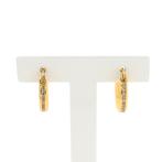 Gouden oorringen met zirconia | Ø 15,0 mm, Sieraden, Tassen en Uiterlijk, Oorbellen, Gebruikt, Overige kleuren, Ophalen of Verzenden