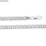 Zilveren 50 cm dubbele gourmet schakel ketting 4 mm breed, Sieraden, Tassen en Uiterlijk, Kettingen, Verzenden, Nieuw, Zilver
