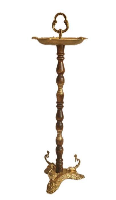 Asbak - Messing, Hout, Antiek en Kunst, Antiek | Overige Antiek