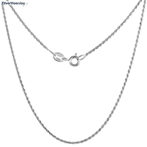 Zilveren rope ketting 40 cm 1.2 mm, Sieraden, Tassen en Uiterlijk, Kettingen, Nieuw, Verzenden