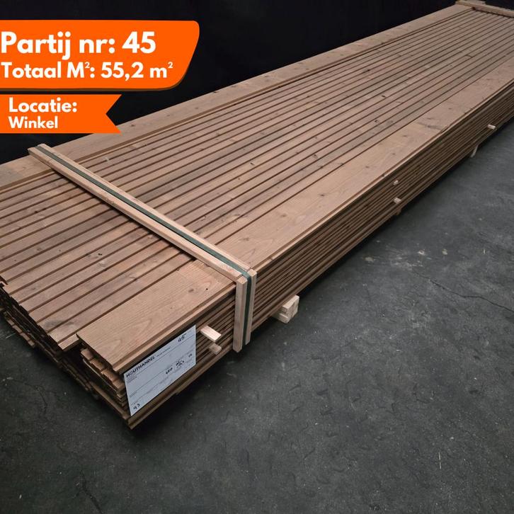 Thermo vuren triple rhombus 4500x142-132x22mm, Doe-het-zelf en Verbouw, Platen en Panelen, Ophalen of Verzenden