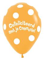 Ballonnen Communie Polka Dots Mango 30cm 50st, Hobby en Vrije tijd, Feestartikelen, Verzenden, Nieuw